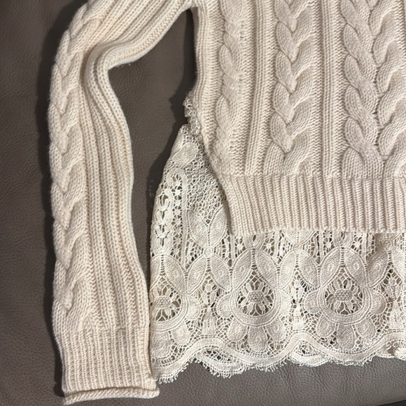 Love Sam wool cashmere blend lace cable knit sweater - Picture 2 of 4